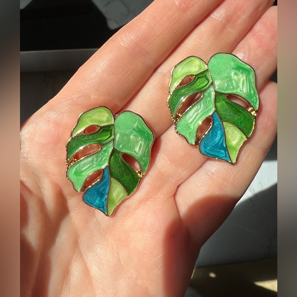 Tropical Leaf Earrings
